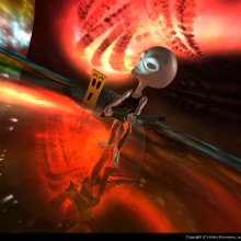 shot from 3D-animated short film "Alien Rocker"